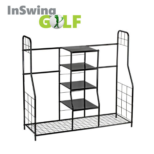 Golf Bag Dual Organiser Rack constructed of sturdy steel – InSwing Golf